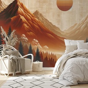 Самозалепващ тапет – Топла планинска панорама