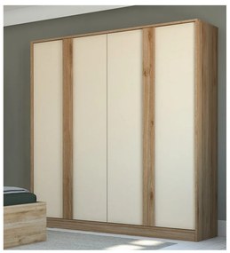 Кремаво-естествен гардероб от декор от дъб 180x197,5x53 cm Dennis – Marckeric