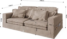 Светлокафяв диван 236 cm Nora – Ropez