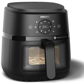 Фритюрник с горещ въздух AirFryer Philips NA220/00, 1500W, 4.2л, 60-200C, 13 програми, Таймер, Rapid Air, Черен