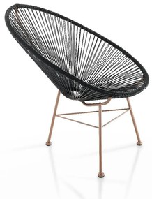 Черен фотьойл, подходящ за употреба на открито Numana - Tomasucci