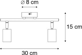 Модерен прожектор черен 2-светлина регулируем - Facil