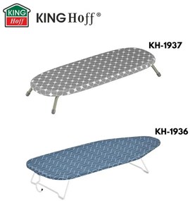 Маса за гладене Kinghoff KH 1936, 76x30.5 см, Сгъваема, Кука за закачане, Син