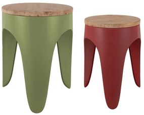 Червени/зелени метални столове в комплект 2 бр. Double Funky – Leitmotiv