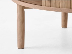 Кръгла масичка за кафе от декор от дъб в светло естествен цвят ø 85 cm Meta – Unique Furniture