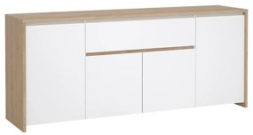 Скрин от дъбов декор в бял и естествен цвят 197x84x48 cm Next – Tvilum