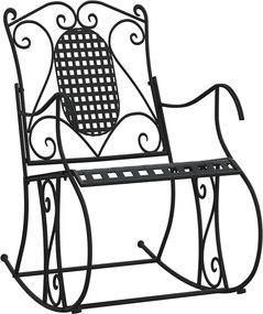 318830 vidaXL Люлееща се пейка, 84 см, черна, стомана