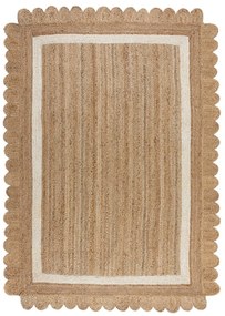 Ръчно изработен ютен килим в естествен цвят и слонова кост 160x230 cm Grace White – Flair Rugs