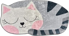 Розов/сив детски килим подходящ за пране 60x100 cm Cat – Mila Home
