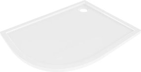 Mexen Flow полукръгъл асиметричен slim десен 100 x 80 см, бял гланц - 46Q108010R