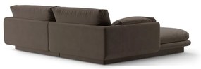 Кафяв кадифен ъглов диван (десен ъгъл) Torino – Micadoni