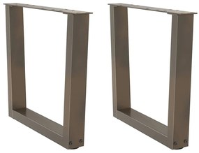 4012635 vidaXL Крака за масичка за кафе, V-образни, 2 бр., естествена стомана, 60 x (42-43,3) см, стомана