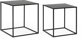 Черни метални масички за кафе в комплект 2 бр. 38x38 cm Alrik – Yes Everyday