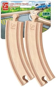 Hape - Игрален комплект Железопътни, дълги, извити линии, 4 броя