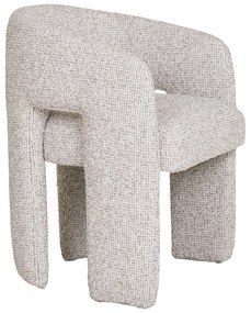 Светлосив тапициран трапезен стол с подлакътници Monroe – House Nordic