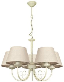 Полилей АМАЛФИ, крем, абажури Камелот Макиато, 5xE27