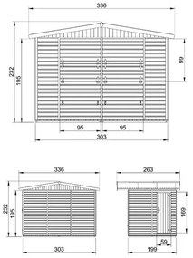 Дървен щанд – 303 x 199 cm – 6 m2