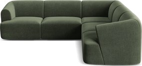 Зелен кадифен ъглов диван Campi – Cosmopolitan Design