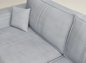 Сив сгъваем/с място за съхранение ъглов диван от рипсено кадифе (десен ъгъл/L форма) Tonga – Maison de Rêve