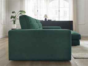 Зелен кадифен ъглов диван (десен ъгъл) Sierra – Bobochic Paris