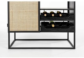 Черна ратанова стойка за вино за 8 бутилки, 80x100 cm Guuji - White Label