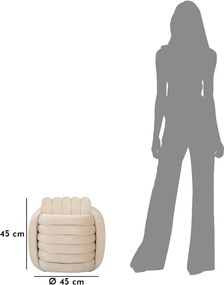 Кремава кадифена табуретка Softy – Mauro Ferretti