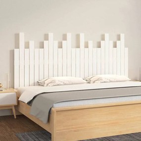 824809 vidaXL Стенна табла за спалня, бяла, 166x3x80 см, борово дърво масив