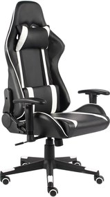 20482 vidaXL Въртящ геймърски стол, бял, PVC