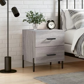 827336 vidaXL Нощно шкафче, сив сонома, 40x35x47,5 см, инженерно дърво