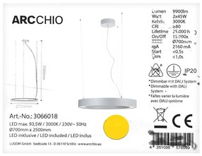 Arcchio - LED Пендел PIETRO 2xLED/45W/230V