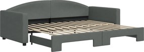 3197189 vidaXL Канапе с изтеглящо разтегателно легло тъмносиво 90x200 см плат