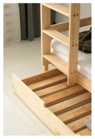 Детско двуетажно разтегателно легло с място за съхранение с включена подматрачна рамка в естествен цвят 80x200 cm CLPBN – Adeko