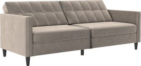 Бежов кадифен диван 203 cm Hartford – Støraa