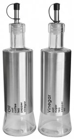Top - Стъклени бутилки за олио и оцет 320мл. - с хромирана повърхност (338110S/S)