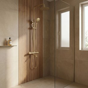 Душ система с Термостат Rea Lungo Diamond Gold Brush