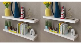 275998 vidaXL Стенни рафтове, 4 бр, бели, 80 см