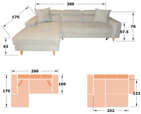 Разтегателен ъглов диван Авелино