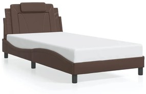 3208077 vidaXL Рамка за легло Viana без матрак, кафява, 100x200 см, изкуствена кожа
