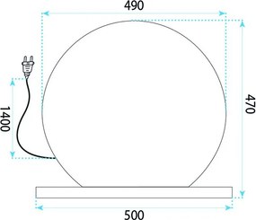 Огледало LED HOLLYWOOD White 50 cm