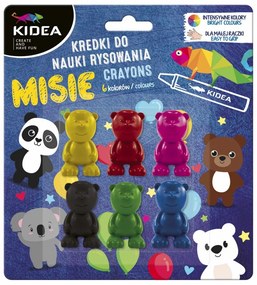 Kidea - Пастели за малки деца Животинки 6 цв.