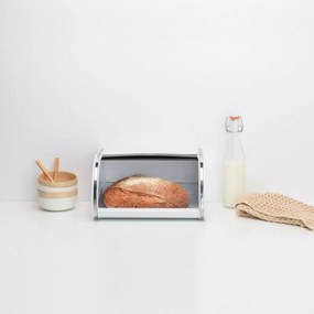 Кутия за хляб Brabantia Roll Top 1003254, 11 л, 31.6x26.5 см, Специална структура, Бял/Инокс