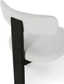 Черни/светлосиви тапицирани трапезни столове в комплект 2 бр. Nadia – MOME