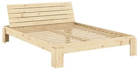 Двойно легло от масивен бор с включена подматрачна рамка в естествен цвят 160x200 cm Layers – Karup Design