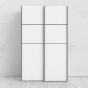 Бял гардероб с плъзгащи се врати 122x202 cm Verona - Tvilum