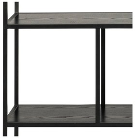 Черна етажерка за книги в декор от ясен 135x150 cm Seaford - Actona