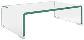 244126 vidaXL Стойка за телевизор/монитор, стъкло, прозрачна, 40x25x11 см