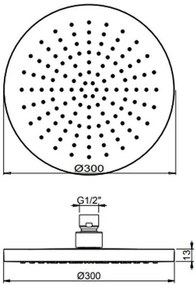 Кръгла душ слушалка Emotion-Diameter 30 cm-Leuko mat