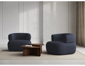 Тъмносиньо кресло от плат букле Jenny – Micadoni Home