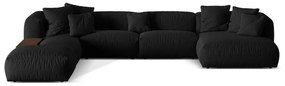 Черен модулен ъглов диван (ляв ъгъл/U форма) Martina – Micadoni Home