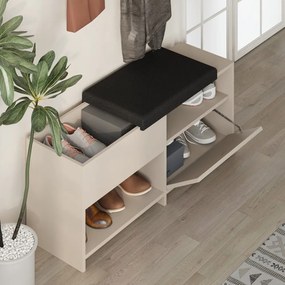 Кремава стойка за обувки с място за сядане Romi – Marckeric